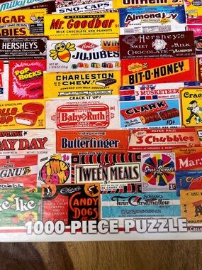 Candy Wrappers puzzle white mountain made in the USA